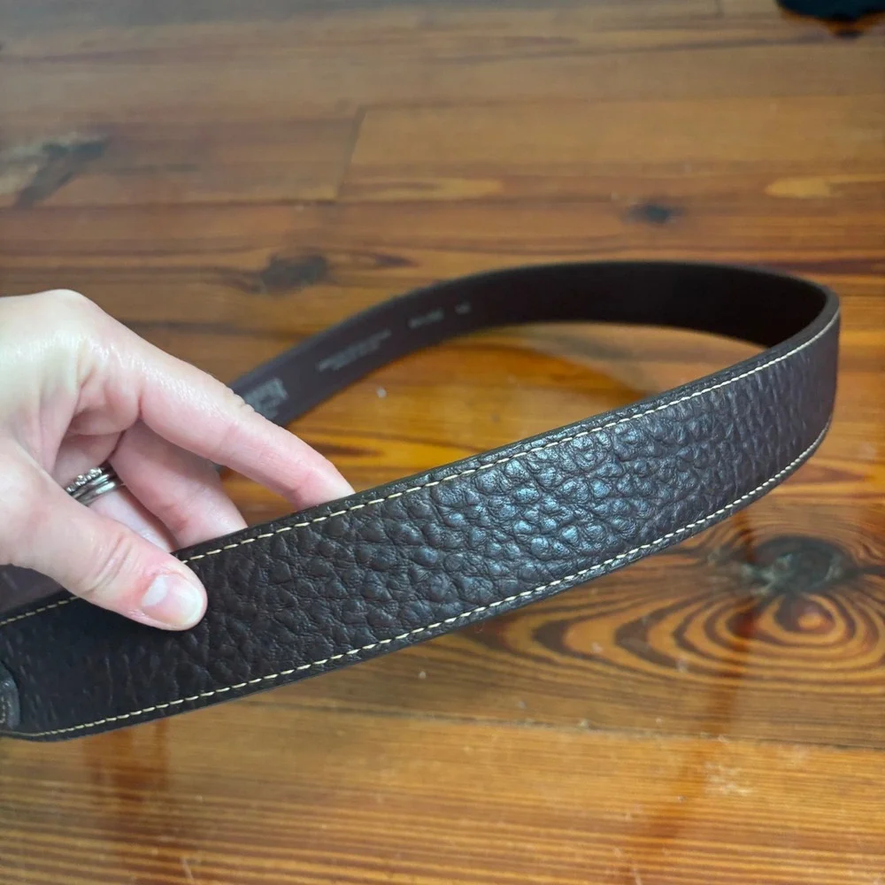 Schaefer Outfitter Western Bison Leather Ranger Belt Size 46 Brown Silver